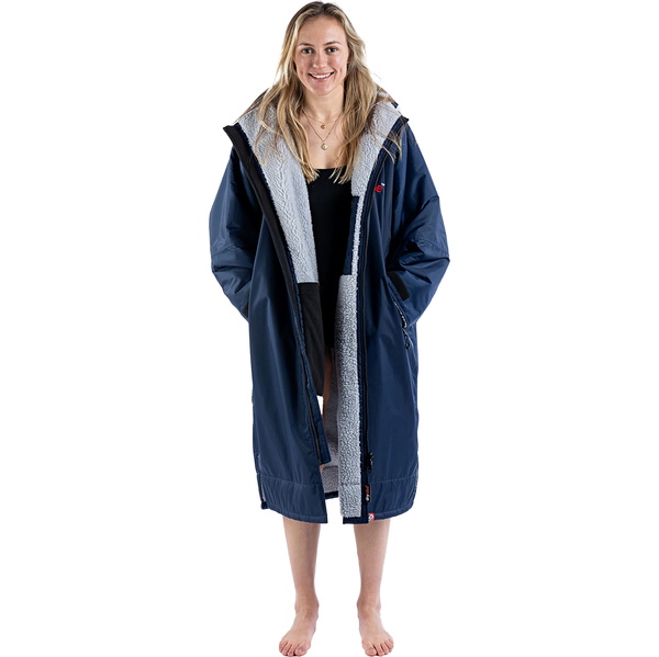 2026 Dryrobe Advance Long Sleeve Changing Robe DALSV3 - Navy Blue / Grey